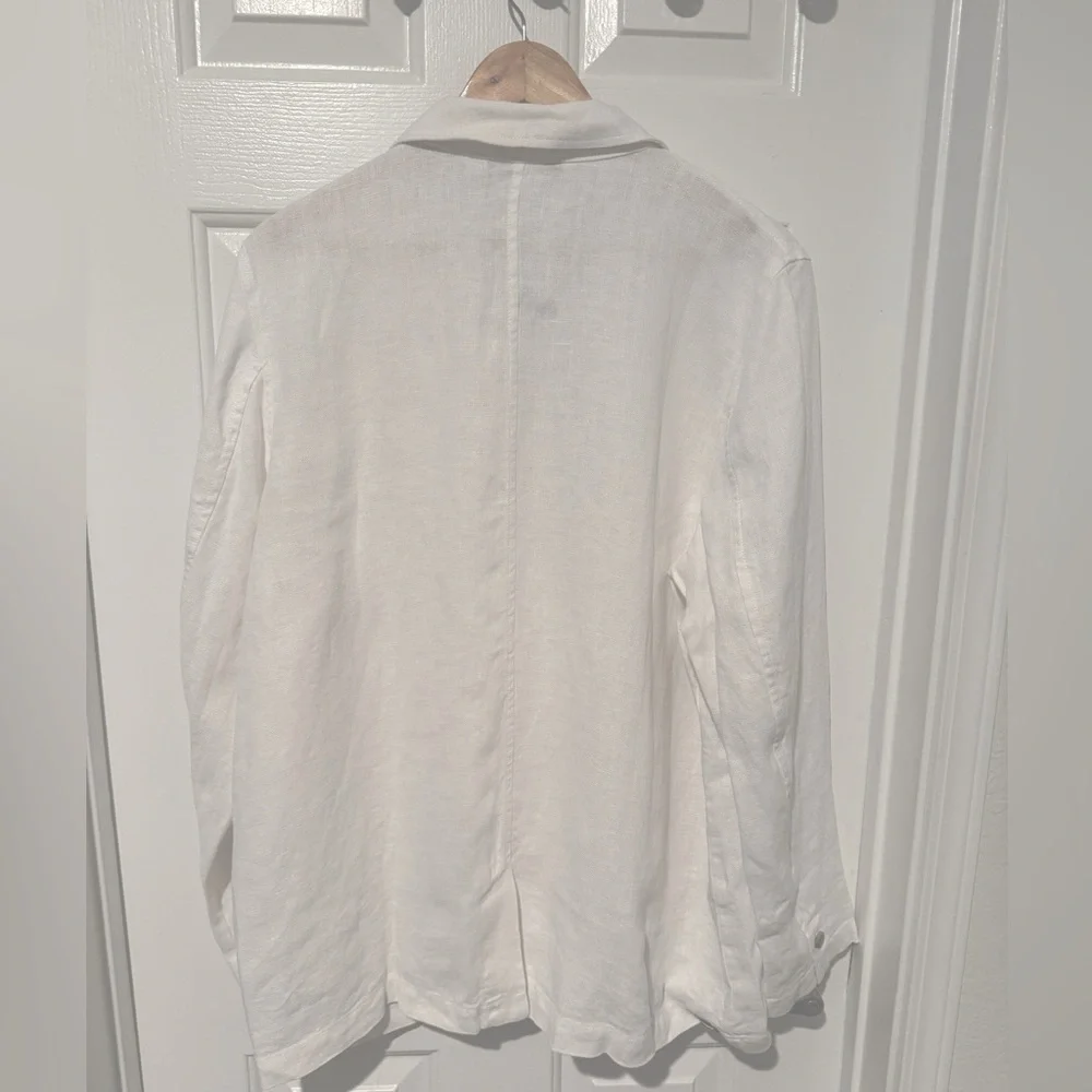 $128 Coldwater Creek Women's Boyfriend 2 Button Blazer Jacket White Size XL NWOT - Picture 7 of 10